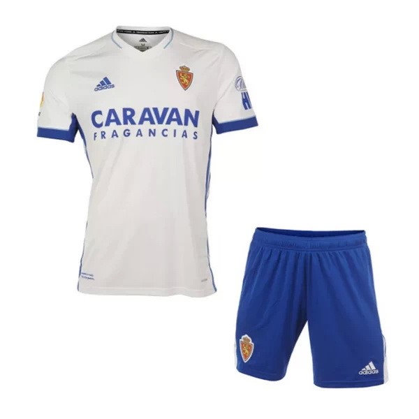 Camiseta Real Zaragoza 1ª Niños 2020 2021 Blanco Azul